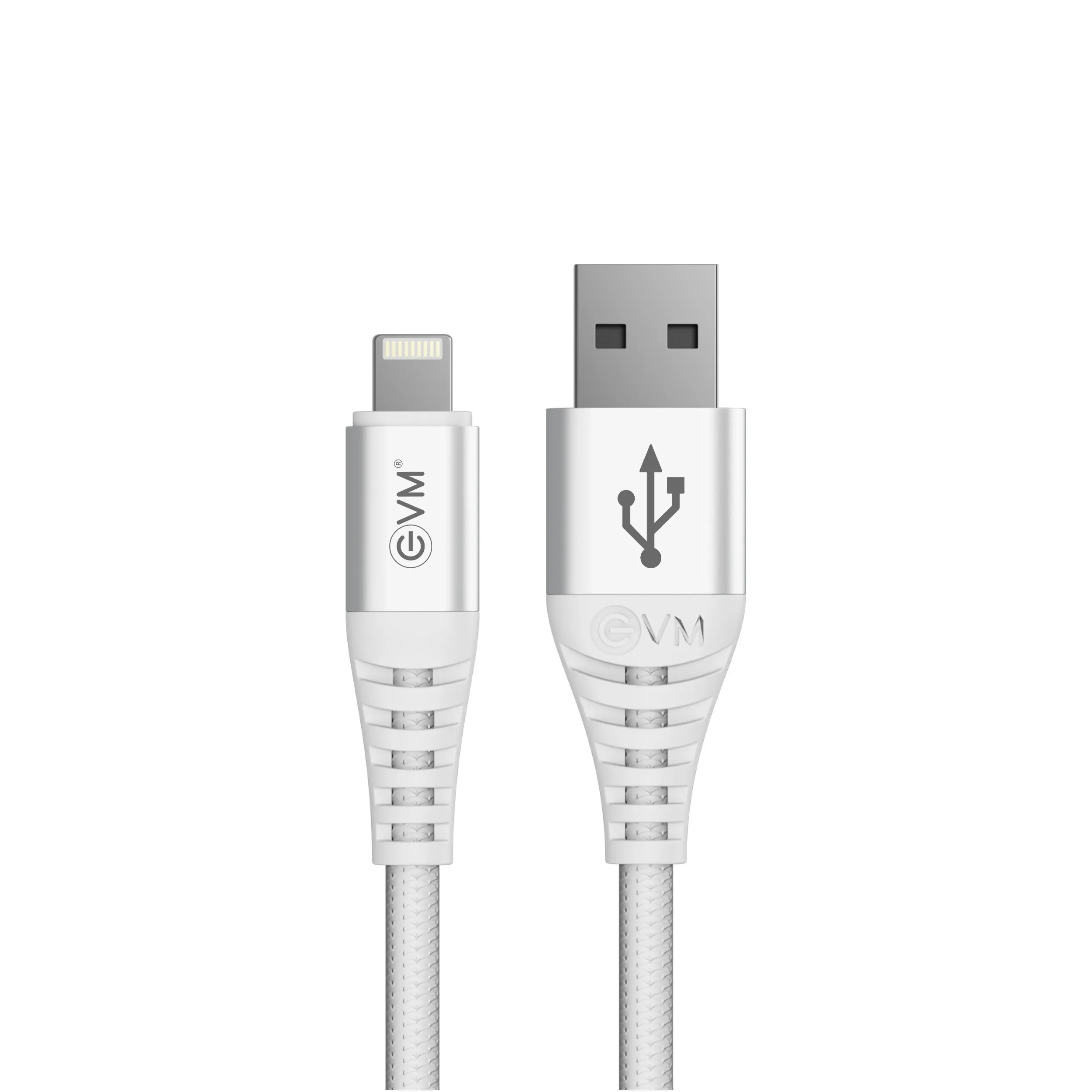 EVM Iphone  Lightning Charge & Sync Cable (Metal Head Nylon Braided Cable) EVM-CM-013 view 2